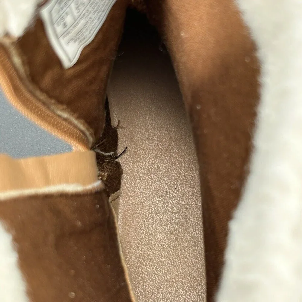 Michael Kors Boots Girls Size 4 Brown Faux Suede & Fur Ankle Zipper MK